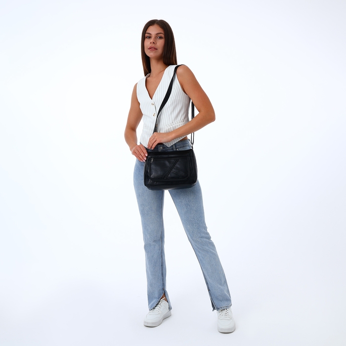 Сумка женская на молнии, цвет чёрный Сумка женская на молнии, цвет чёрный