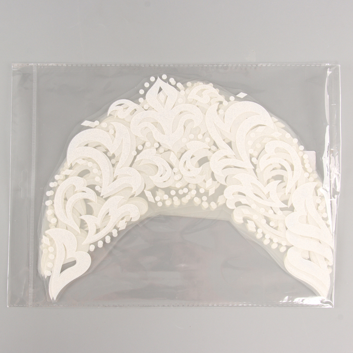 Термотрансфер «Морозный узор», набор 10 шт., цвет белый с серебром Термотрансфер «Морозный узор», набор 10 шт., цвет белый с серебром