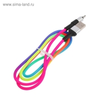 Кабель Luazon, microUSB - USB, 2 A, 1 м, оплётка нейлон, разноцветный