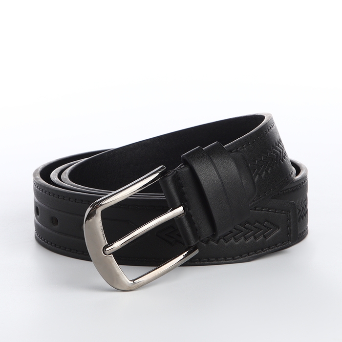 Ремень мужской «Великан», ширина 4 см, винт, пряжка металл, цвет чёрный Ремень мужской «Великан», ширина 4 см, винт, пряжка металл, цвет чёрный