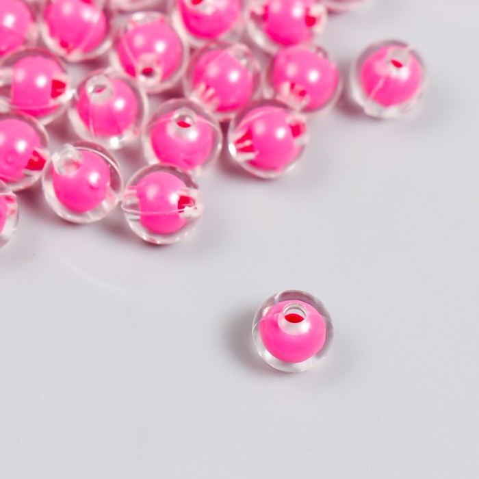 Бусины пластик Бусины пластик "Ярко-розовые" глянец набор 20 гр d=0,8 см