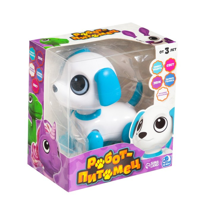 Робот собака «Питомец» IQ BOT, интерактивный: с записью звуков, реагирует на хлопки, звук, свет, на батарейках, фиолетовый Робот собака «Питомец» IQ BOT, интерактивный: с записью звуков, реагирует на хлопки, звук, свет, на батарейках, фиолетовый