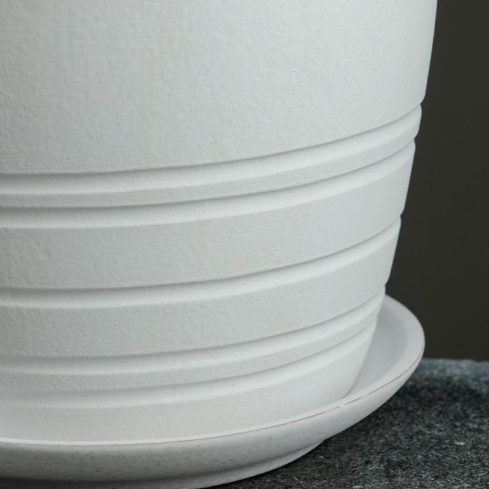 Горшок цветочный 4 л Престиж белый №1 Горшок цветочный 4 л Престиж белый №1