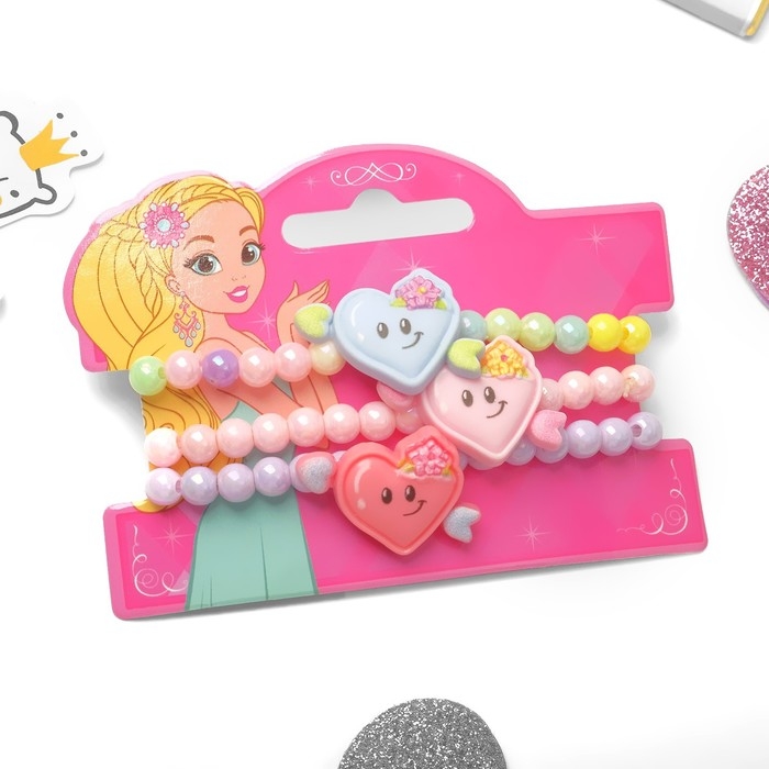 Набор детских браслетов «Выбражулька» сердца, цветные