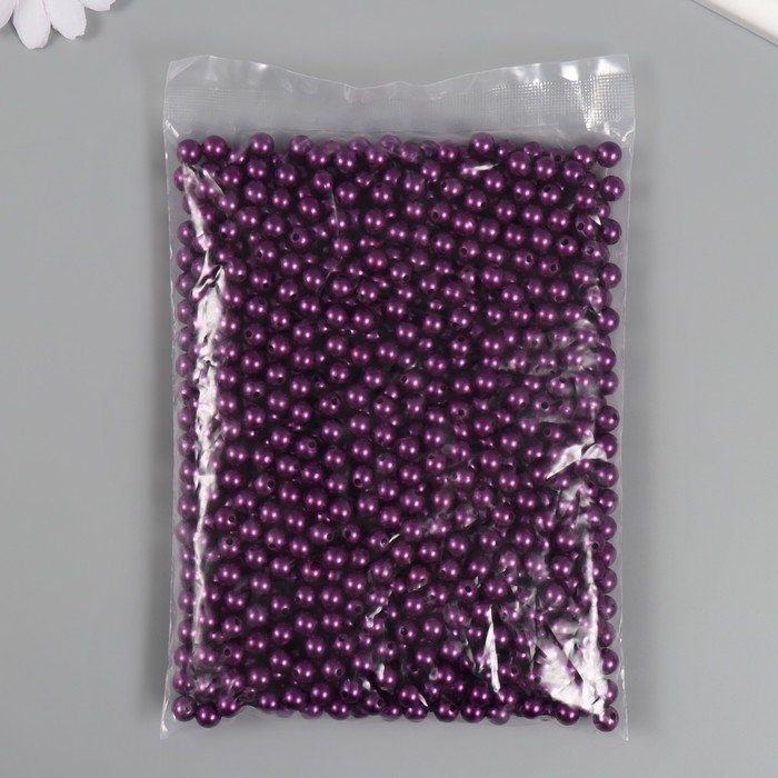 Набор бусин Набор бусин "Жемчуг" d 8 мм, 250 гр, фиолетовый