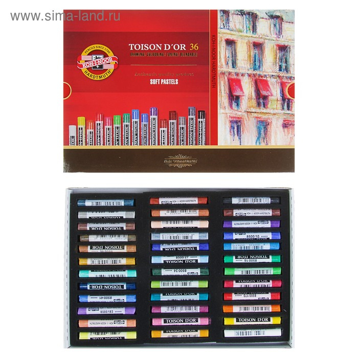 Пастель сухая художественная 36 цветов, Koh-I-Noor TOISON D`OR 8515/36 Пастель сухая художественная 36 цветов, Koh-I-Noor TOISON D`OR 8515/36