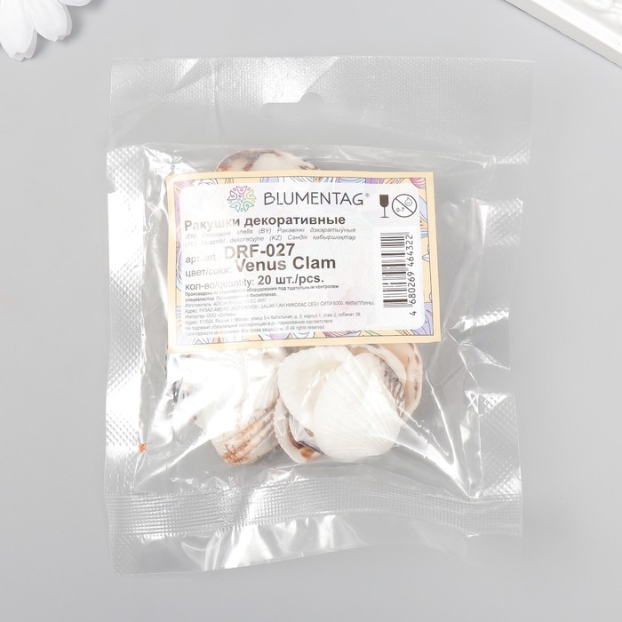 Декоративные ракушки  Декоративные ракушки "Venus Clam" 20 шт