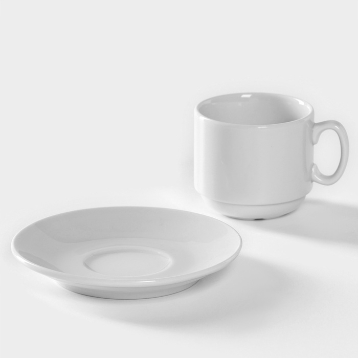 Кофейная пара фарфоровая «Мокко», 100 мл, блюдце d=11,5 см Кофейная пара фарфоровая «Мокко», 100 мл, блюдце d=11,5 см