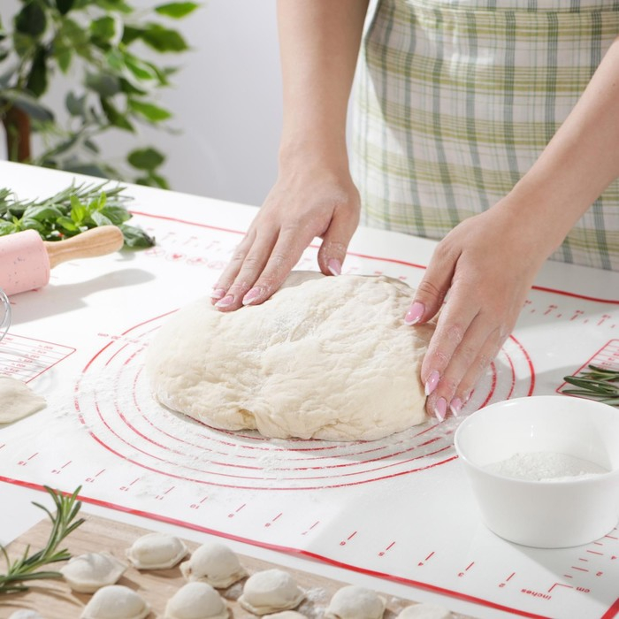 Армированный коврик с разметкой, силикон, 40×60 см, цвет белый Армированный коврик с разметкой, силикон, 40×60 см, цвет белый