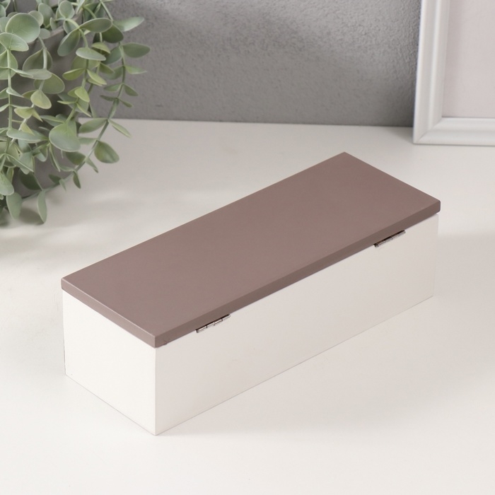 Шкатулка дерево с делениями "Грибы и растения. Love" 23,7х9,5х7,5 см