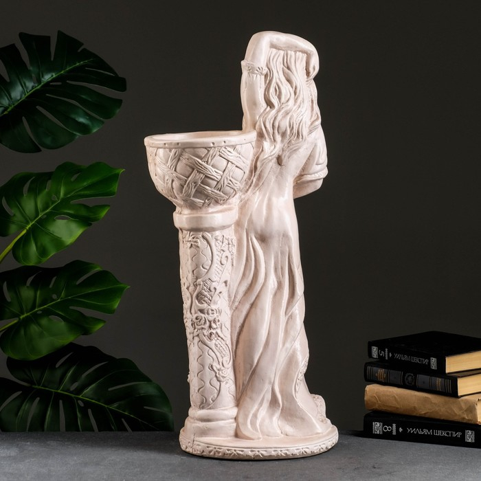 Фигура с кашпо Фигура с кашпо "Девушка у колонны" состаренный 25х64х30см