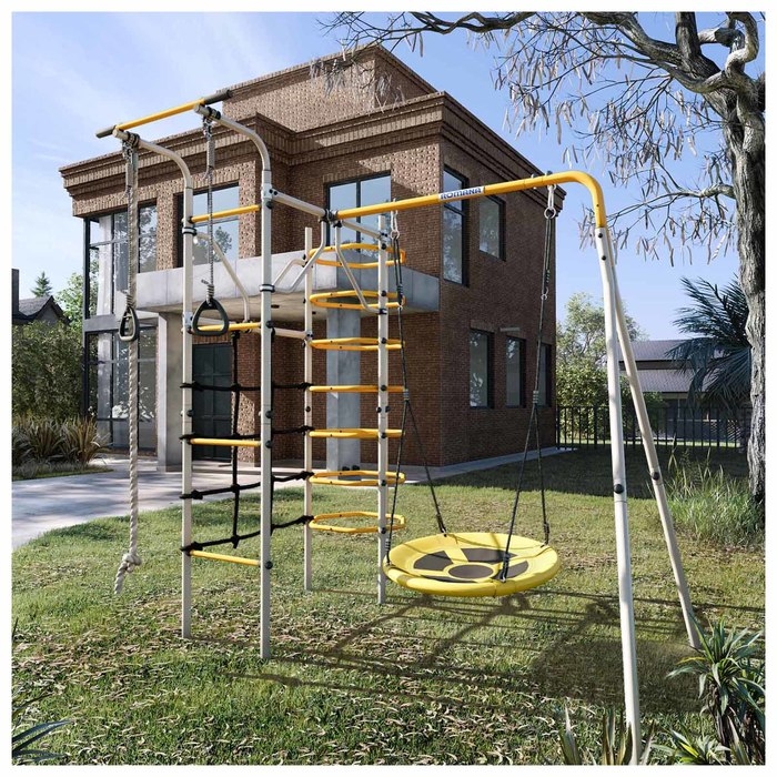 Детский спортивный комплекс уличный «Космос», качели гнездо Детский спортивный комплекс уличный «Космос», качели гнездо