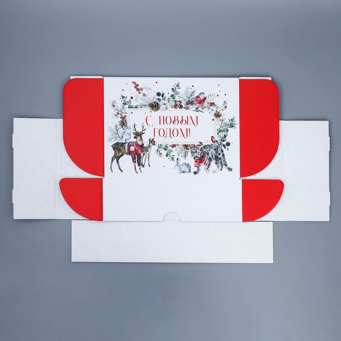 Коробка подарочная новогодняя складная «Новогодняя акварель», 30,7 х 22 х 9,5 см, Новый год Коробка подарочная новогодняя складная «Новогодняя акварель», 30,7 х 22 х 9,5 см, Новый год