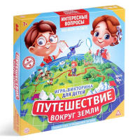 Настольная игра-викторина «Путешествие вокруг Земли», 50 карт, игровое поле, 7+