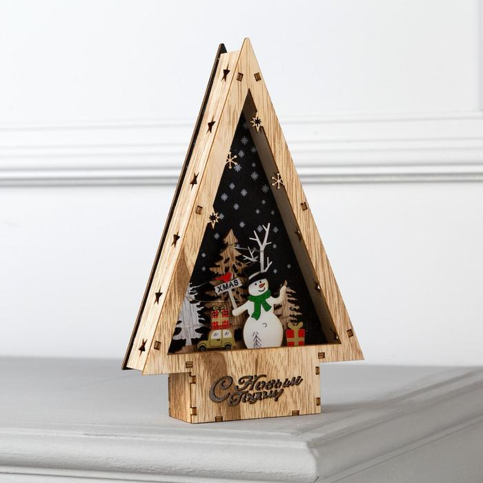 Светодиодная фигура «Снеговик» 14 × 22.5 × 4 см, дерево, батарейки АААх2 (не в комплекте), свечение тёплое белое Светодиодная фигура «Снеговик» 14 × 22.5 × 4 см, дерево, батарейки АААх2 (не в комплекте), свечение тёплое белое