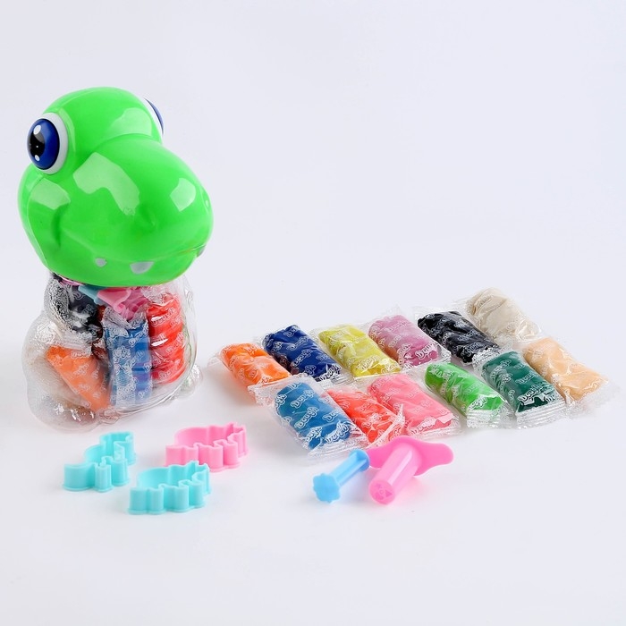 Тесто для лепки «Дракон» 12 цветов по 12,5 г, 3 формы, цвета МИКС Тесто для лепки «Дракон» 12 цветов по 12,5 г, 3 формы, цвета МИКС