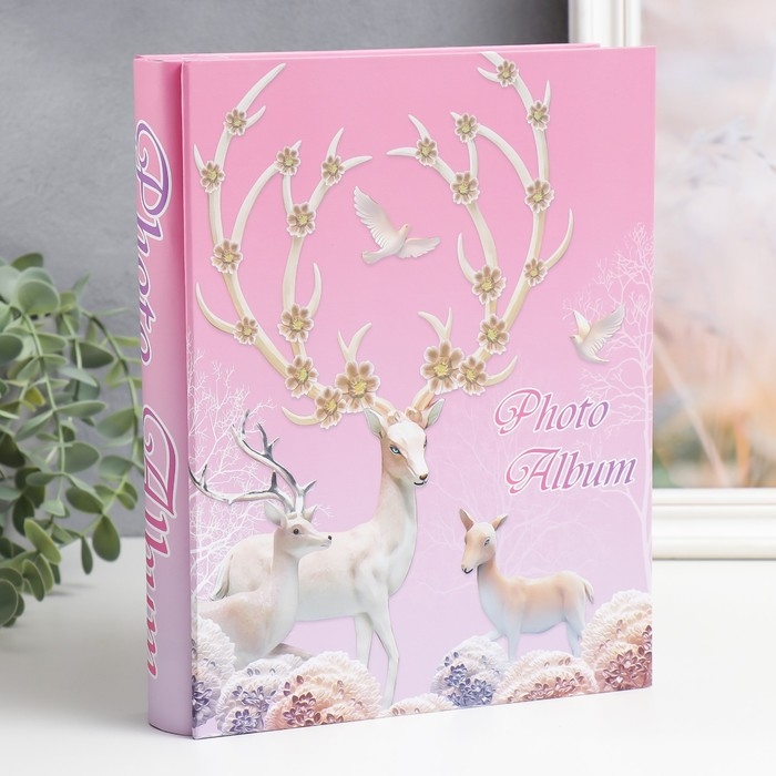 Фотоальбом на 200 фото 10х15 см Фотоальбом на 200 фото 10х15 см "Олени с цветочными рогами" в коробке МИКС 26,5х20,5х5,5 см 786747