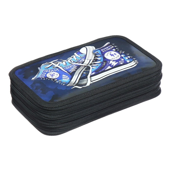 Пенал 3 секции, 125 х 205 х 55 мм, Calligrata 30П26/3 Пенал 3 секции, 125 х 205 х 55 мм, Calligrata 30П26/3 "Кеды", ламинированный картон