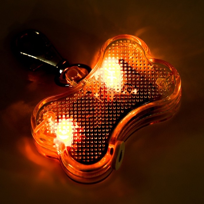 Маячок  Маячок "Косточка" с наклейкой для записи телефона, 3 режима свечения, жёлтый