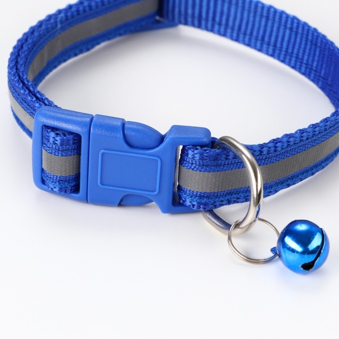 Ошейник двухслойный с фастексом и светоотражающей полосой, 30 х1,5 см, синий Ошейник двухслойный с фастексом и светоотражающей полосой, 30 х1,5 см, синий