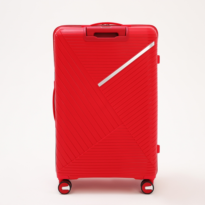 Чемодан большой 100 л (L), отдел на молнии, кодовый замок, 4 колеса, цвет красный Чемодан большой 100 л (L), отдел на молнии, кодовый замок, 4 колеса, цвет красный