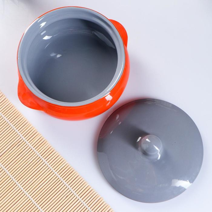 Горшок керамический для запекания "Борисовский" 0,7л / 15х9см, радуга МИКС