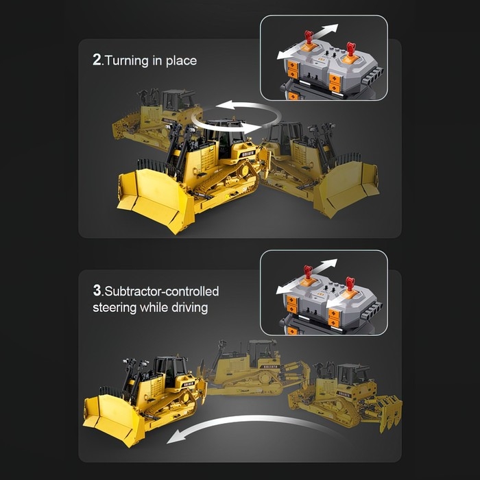 Конструктор радиоуправляемый «Строительный бульдозер», 2826 деталей, масштаб 1:17 Конструктор радиоуправляемый «Строительный бульдозер», 2826 деталей, масштаб 1:17