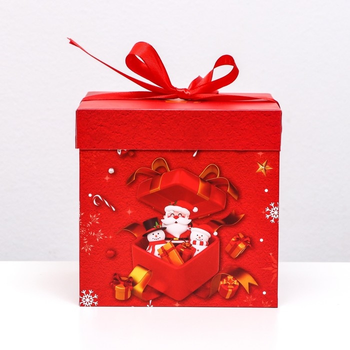 Новый год. Коробка Самосборная Новый год. Коробка Самосборная "Дед мороз в коробке" 15 х 15 х 15 см