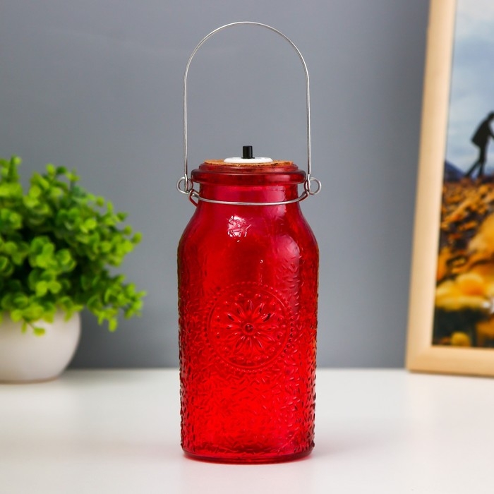 Ночник Ночник "Деллос" LED от батареек красный 7х7х17,5 см RISALUX