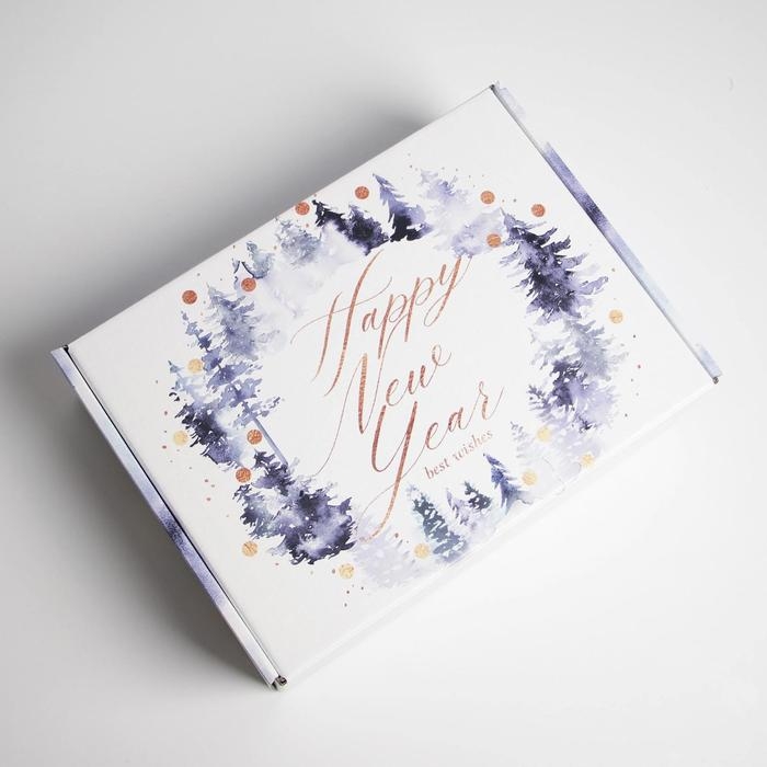 Коробка подарочная новогодняя складная Happy New Year, 30,7 х 22 х 9,5 см, Новый год Коробка подарочная новогодняя складная Happy New Year, 30,7 х 22 х 9,5 см, Новый год