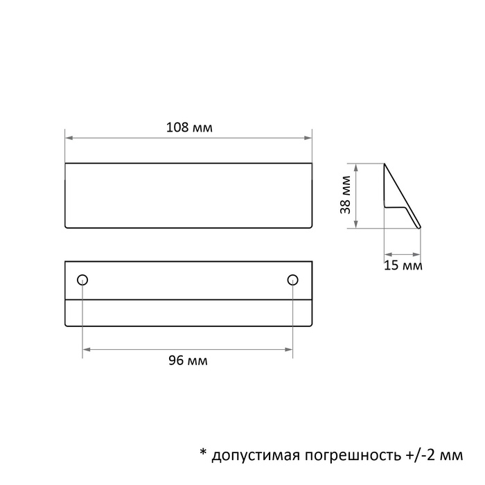 Ручка-скоба CAPPIO RSC031, м/о 96 мм, цвет черный Ручка-скоба CAPPIO RSC031, м/о 96 мм, цвет черный
