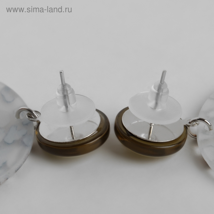 Серьги пластик «Танзания» круги гепард, черно-коричневый, d=4 Серьги пластик «Танзания» круги гепард, черно-коричневый, d=4