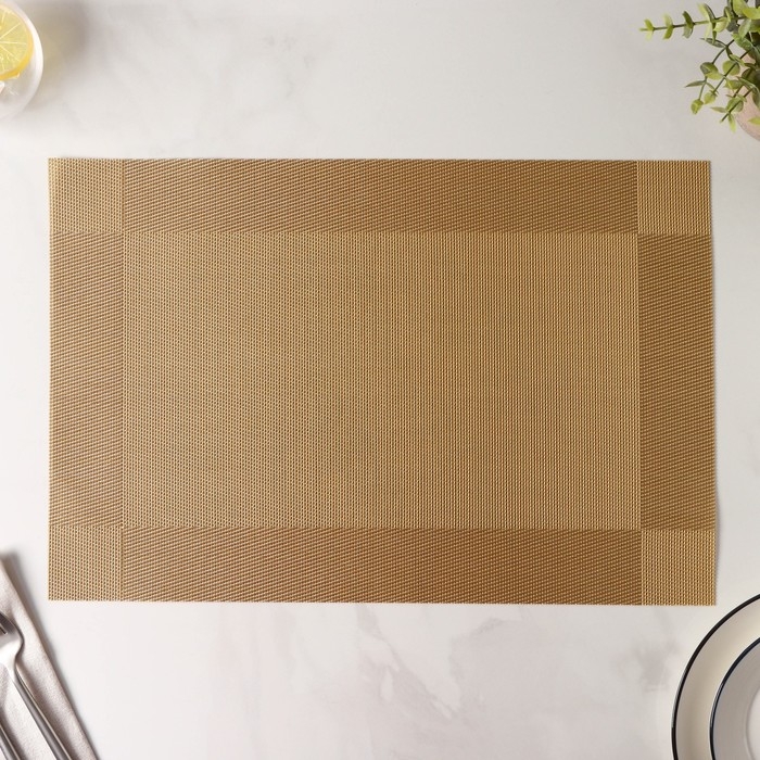 Салфетка сервировочная на стол Доляна «Шахматы», 45×30 см, цвет карамельный