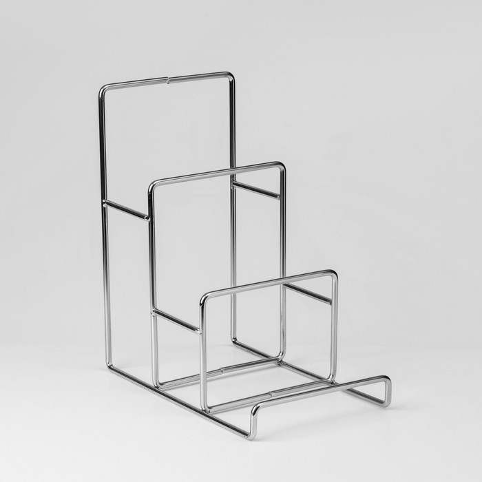Подставка «Горка» универсальная 3 яруса, металл, 12,5×20×22 см, хром Подставка «Горка» универсальная 3 яруса, металл, 12,5×20×22 см, хром