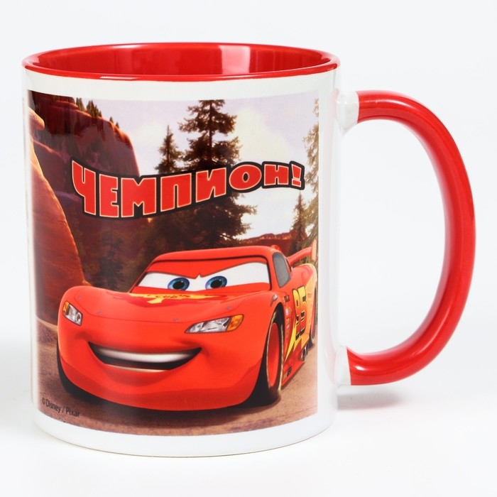 Кружка сублимация, 350 мл Кружка сублимация, 350 мл "Чемпион", Тачки МИКС