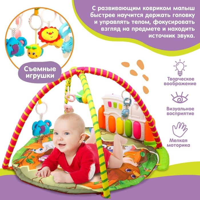 Развивающий музыкальный коврик «Сказочные птицы», 85х85 см. Развивающий музыкальный коврик «Сказочные птицы», 85х85 см.