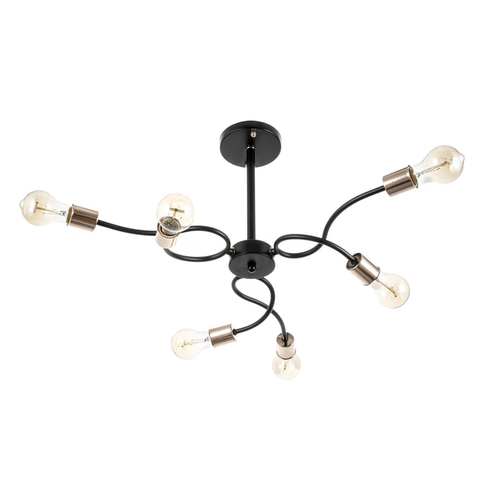 Люстра Люстра "Рипли" 6хЕ27 40Вт черно-золотой 55х55х40 см