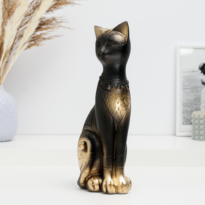 Фигура  Фигура "Кот Фараон" черная в золоте, 28см