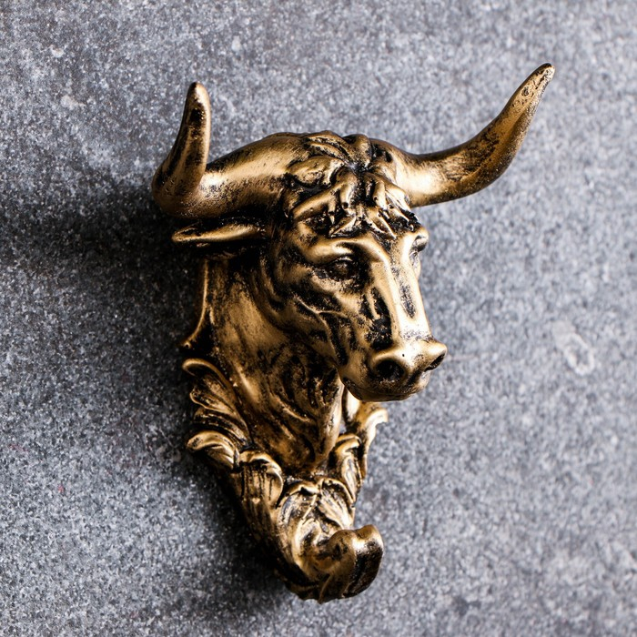 Крючок фигурный Крючок фигурный "Бык" бронза 7х10х12см