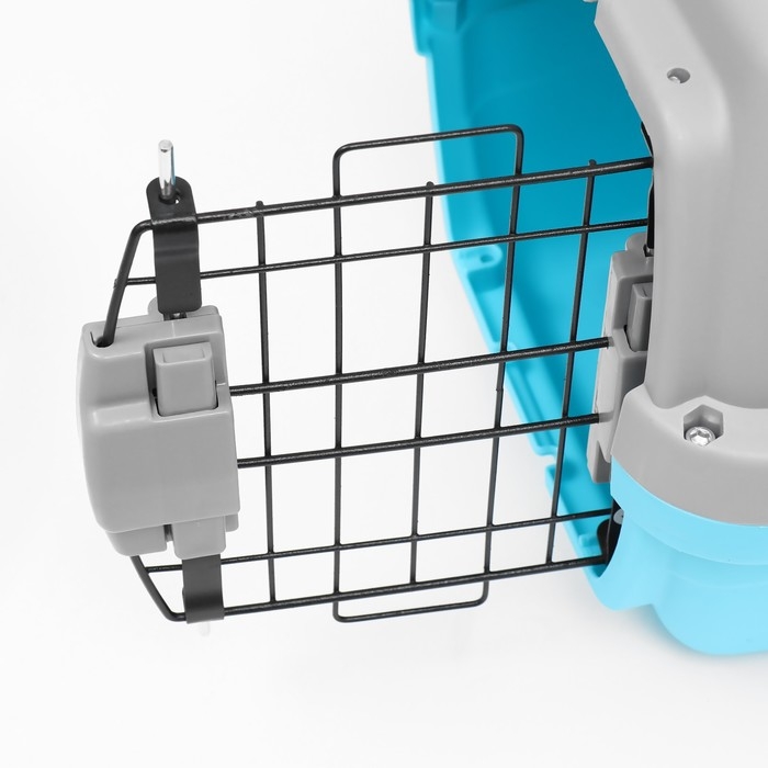 Переноска пластиковая  Переноска пластиковая "Неон" 48х32х29,5 см, вес животного до 12 кг, серо-голубая