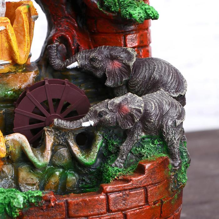 Фонтан "Слоны у воды" 13,5х18х27 см (с подсветкой)