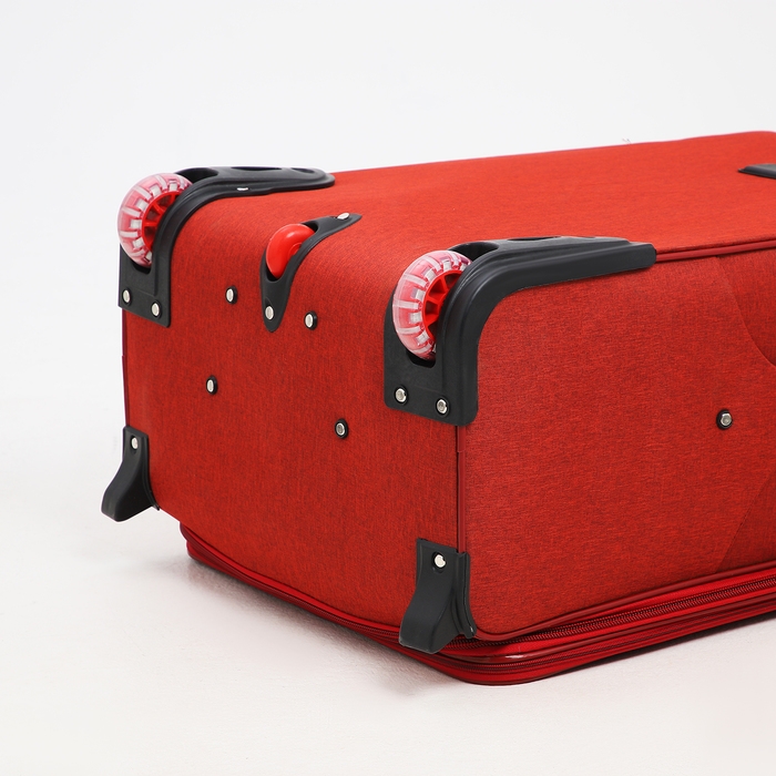 Чемодан большой 95 л (L), отдел на молнии, с расширением, кодовый замок, 3 колеса, 2 наружных кармана, цвет красный Чемодан большой 95 л (L), отдел на молнии, с расширением, кодовый замок, 3 колеса, 2 наружных кармана, цвет красный