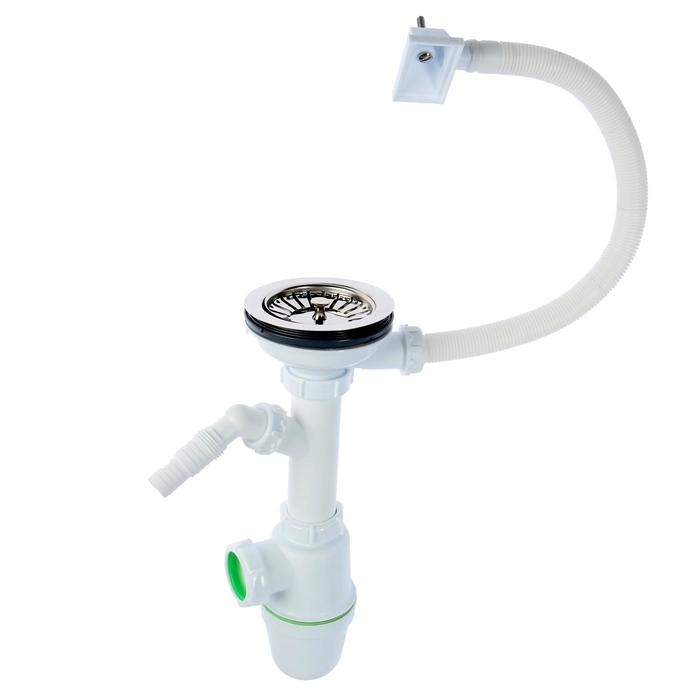 Сифон для мойки Akvater, 3 1/2 Сифон для мойки Akvater, 3 1/2" х 40 мм, прямоуг. перелив, с отводом для стиральной машины