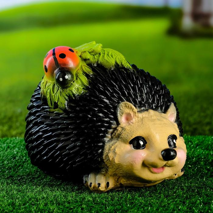 Садовая фигура  Садовая фигура "Ёж с божьей коровкой" новый 24х18х17см