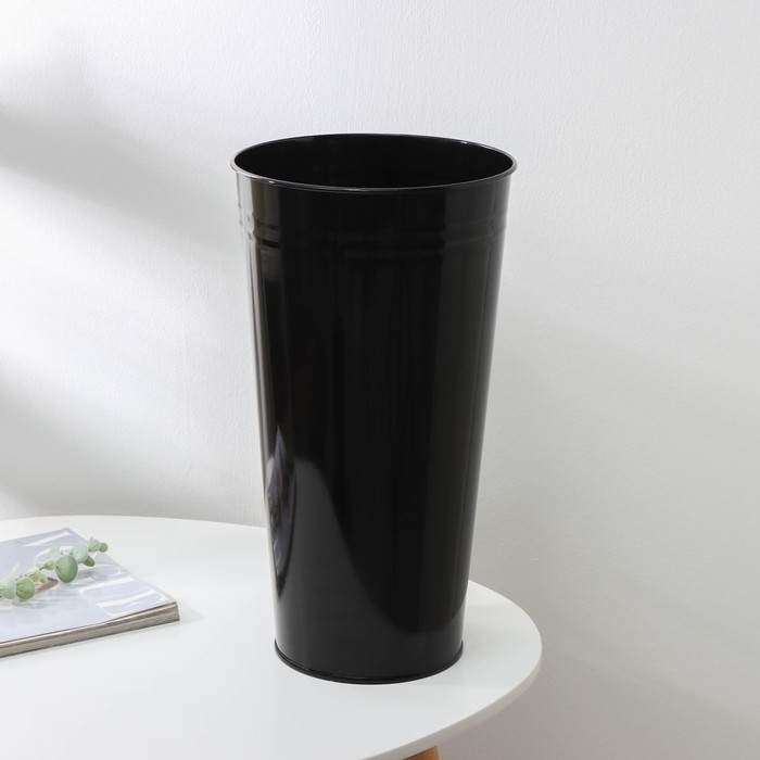Вазон без ручек, 9 л, высота 39 см, цвет чёрный Вазон без ручек, 9 л, высота 39 см, цвет чёрный