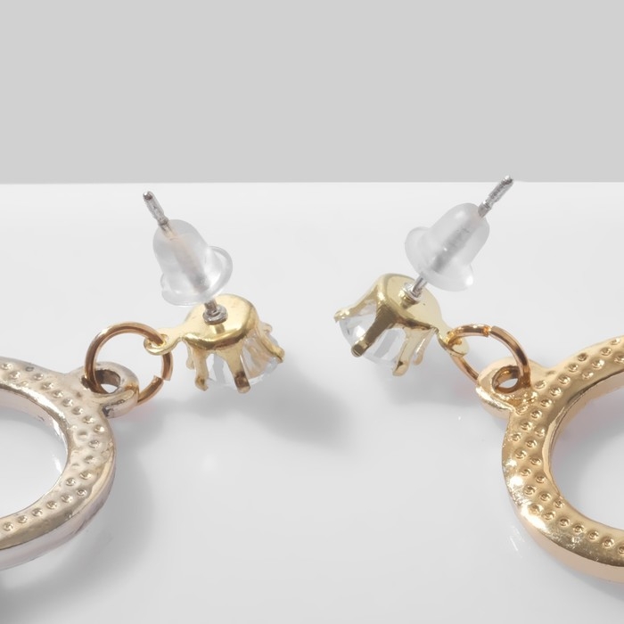 Серьги эмаль «Панды» на кольцах, цвет чёрно-белый в золоте Серьги эмаль «Панды» на кольцах, цвет чёрно-белый в золоте