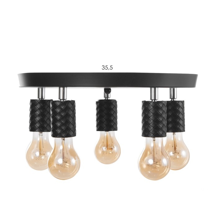 Спот Спот "Скин" 5хЕ27 40Вт черный 38х38х16см