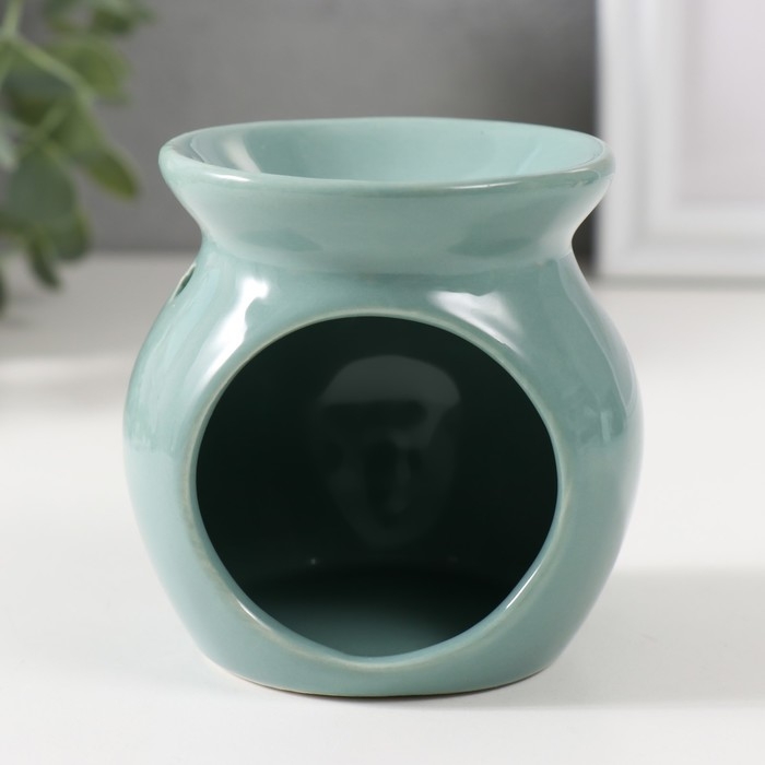 Аромалампа керамика Аромалампа керамика "Растение в горшке" бирюзовая 7,2х7,2х7,8 см