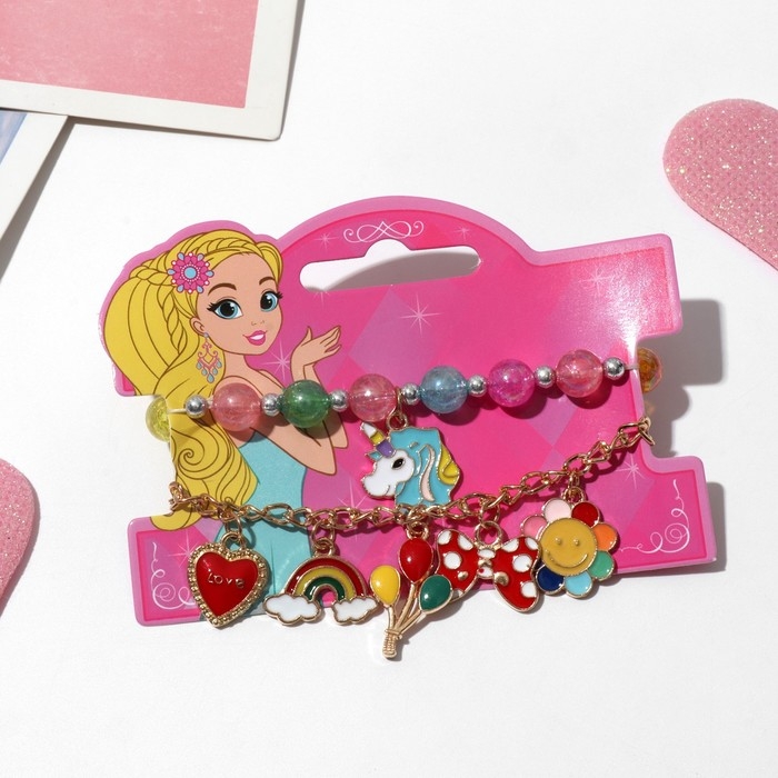 Набор детских браслетов (2 шт.) «Выбражулька», веселье, цветной