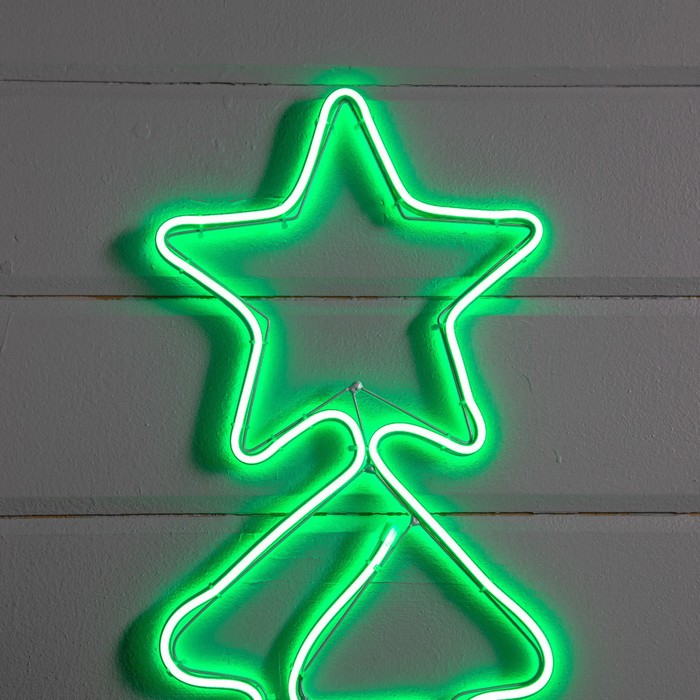 Неоновая фигура «Ёлочка», 47 × 77 см, 480 LED, 220 В, свечение зелёное Неоновая фигура «Ёлочка», 47 × 77 см, 480 LED, 220 В, свечение зелёное